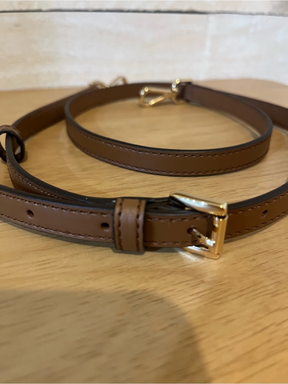 Michael Kors Tan Leather Crossbody Strap with Gold Hardware